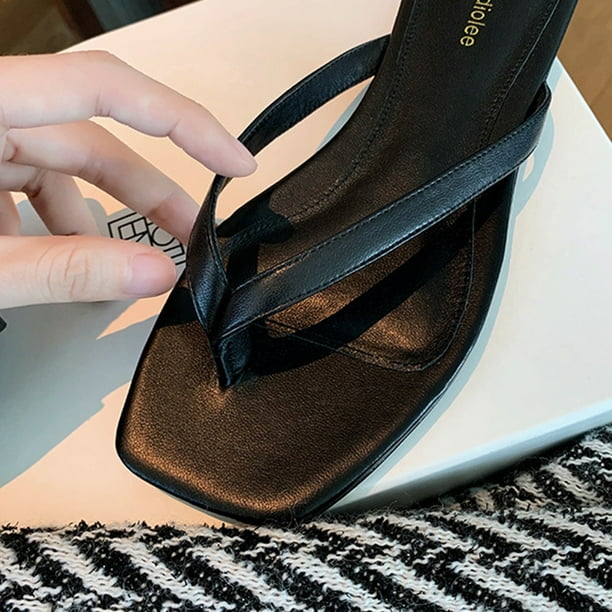 Chanclas de tacón de gatito cómodas diapositivas de moda zapatos de vestir para mujer