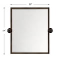thumbnail image 2 of TEHOME Oil Rubbed Bronze Metal Framed Pivot Rectangle Bathroom Mirror 20x24", 2 of 7