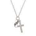 thumbnail image 2 of Delight Jewelry Silvertone Paw Prints Infinity Everlasting Love Engraved Cross Zoey Necklace, 28", 2 of 4