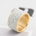 thumbnail image 2 of 8 Rowes Band Womens Stainless Steel Black&Black/Gold&White AAA CZ Ring Size 6-12, 2 of 6