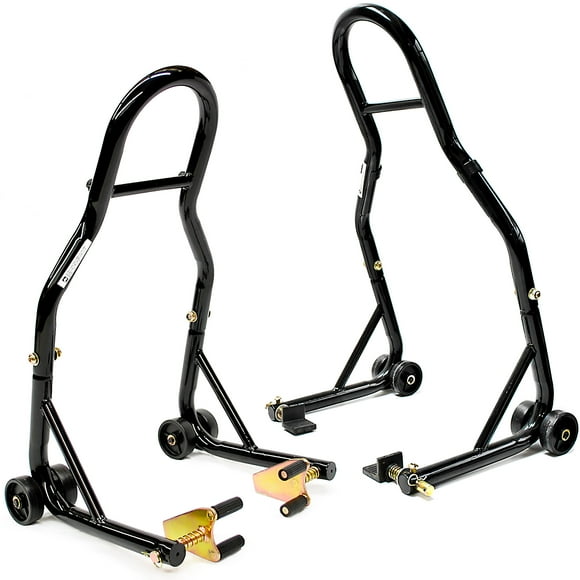 Venom Motorcycle Front+Rear Paddle Wheel Lift Stand Compatible with Honda VTR 1000 Interceptor Super Hawk