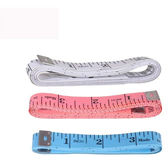 Measuring Tape, Tape Measure for Body 3 Pack Double Scale Measuring Tape Set for Sewing, Body, Tailor,Craft,Medical 60 Inch/ 150 cm (3-Pack White,Pink and Blue)