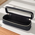 thumbnail image 2 of Women PU Makeup Brush Bag Makeup Brush Holder Bag Cosmetic Organizer Bag Large Capacity Makeup Storage Bag Transparent Portable Cosmetic Pouch Dual Zipper Travel Cosmetic Bag (Black), 2 of 7