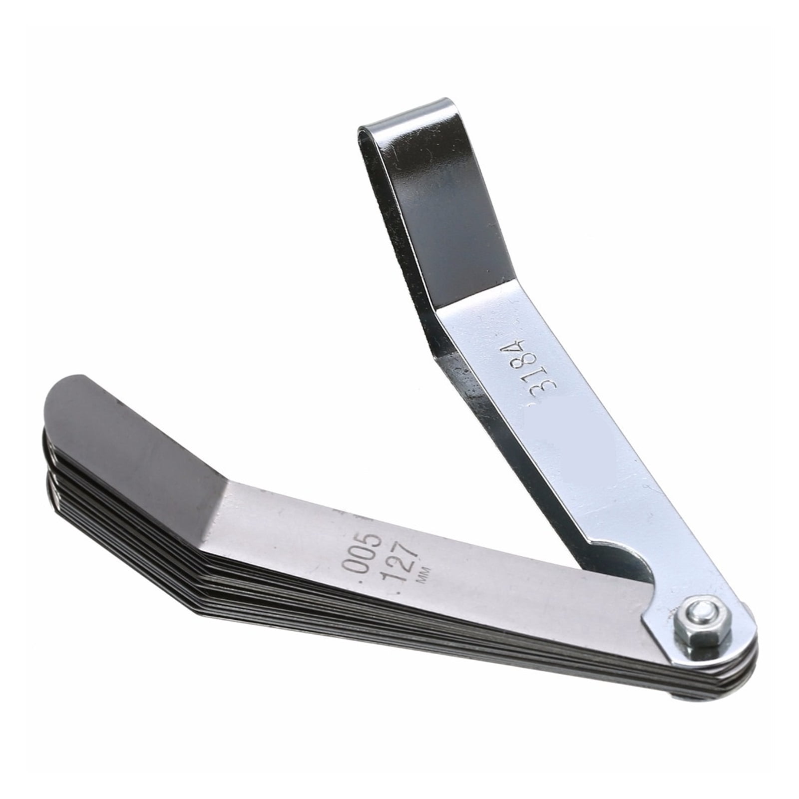 1pcs 16 Blade 0.127-0.508 Mm Stainless Steel High Strength Metric 0.127mm To 0.508mm Valve Offset Feeler Gauge Measure Tool ,Easy to Use