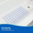 thumbnail image 3 of Kenney® Inside the Shower Vinyl Semi-Brushed Bath Mat with Suction Cups and Drain Holes, 27.5" L x 15.5" W, Clear and Blue, 3 of 6