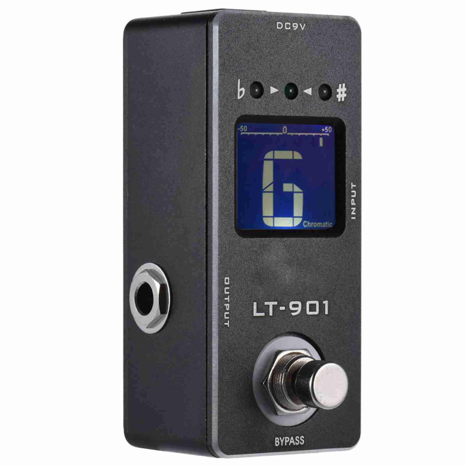 Mini Chromatic Guitar Tuner Pedal Stompbox Effect True Bypass LCD Display Wide Range Tuning A0 C8 with Metal Case for Electric Acoustic Bass Guitars