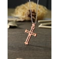 thumbnail image 3 of Gem Stone King Scratch-Proof Tungsten Carbide Cutout Cross Diamond Necklace with Rose Gold IP Plating on 2MM Stainless Steel Chain, 3 of 3