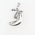 thumbnail image 4 of HOOUN Mens Stainless Steel Moon and Dragon Pendant Necklace Silver For Men Chain, 4 of 6