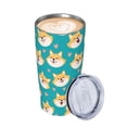 thumbnail image 2 of KLL Cute Shiba1 Stainless Steel Vacuum Insulated Coffee Cup 20 oz Lids and Straws,Insulated Travel Mug Water Cup with Leak-Proof Straw Lid & Flip Lid, 2 of 8