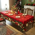 thumbnail image 4 of Christmas Table Cloth Rectangle 60x120 Inch-Water Resistant Holiday Decorative Print New Year's Eve Oblong Cloth Tablecloth,Table Covering for Party,Kitchen,Dining Room, Outdoor, 4 of 8