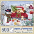 thumbnail image 2 of Bits and Pieces Jigsaw Puzzle Red Truck with Puppies Christmas Scene 500 Piece 18" x 24", 2 of 10