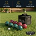 thumbnail image 2 of Hathaway Bocce Ball Set w/8 Bocce Balls, 1 Pallino Ball, & Nylon Carry Bag - Green & Red, 2 of 7