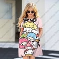thumbnail image 4 of Robe d'Été Mode Dessin Animé Hello Kitty & Friends Imprimée Robes Femmes Filles Manches Courtes Robe Princesse Vêtements Filles Aguichant Été, 4 of 6