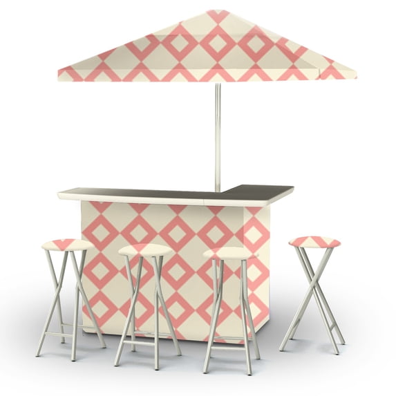 Best of Times Deluxe Package Patio Bar and Tailgating Center with 4 Bar Stools