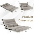 thumbnail image 2 of Costway Convertible Lazy Sofa Bed with 42-Level Adjustable Backrest&2 Lumbar Pillows Grey, 2 of 10