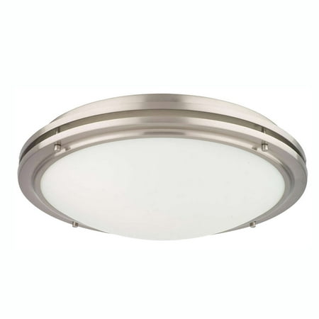 Philips Forecast West End 1 Light Glass Ceiling Flushmount, Satin Nickel (Best Ceiling Light For Small Kitchen)