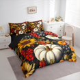 thumbnail image 3 of Homewish Autumn Pumpkin Sunflower 7pcs Bedding Comforter Set,Rustic Berry Queen Bedding Sets,Hello Fall Queen Sheet Sets For Adults,Microfiber Bedroom Decor Reversible, 3 of 8