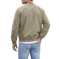thumbnail image 5 of Agkizg Men's Fall Winter Jackets, Solid Stand Collar Jacket Raglan Sleeves Elastic Cuffs Versatile Daily Long Sleeve Casual Outerwear, 5 of 7
