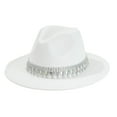 thumbnail image 1 of GPOECD Stylish Western Cowboy Hat with Rhinestone Embellishments for Country Dance Parties and Events White,One Size, 1 of 3