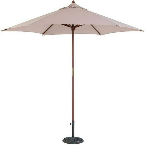 Tropishade  9' Wood Market Beige Umbrella