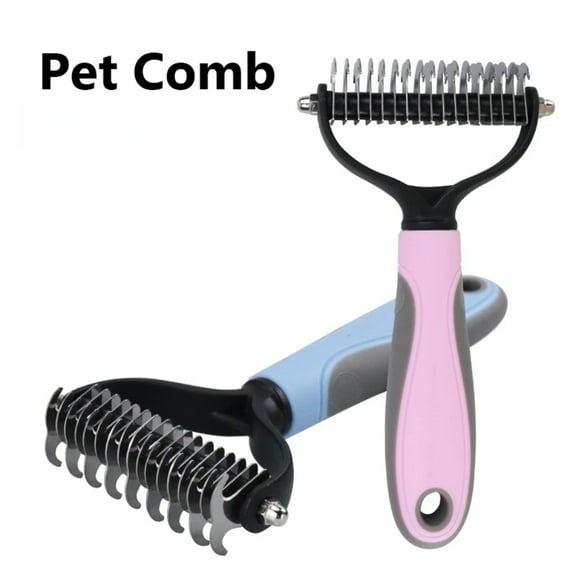 2 pack Pro Pet Grooming Comb for Dogs and Cats - Double Sided Brush for Removing Tangles, Mats and Loose Hair