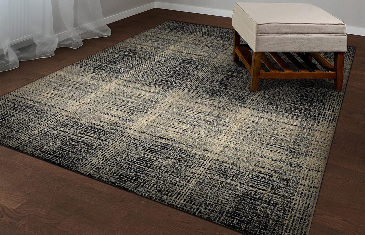 Easton Suffolk BlackGrey Area Rug Multiple Sizes