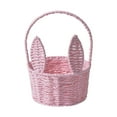 thumbnail image 1 of Cesta de flores, cesta de conejito de Pascua, cesta de almacenamiento portátil, vacía, para decoración de Pascua Rosa, 1 of 9