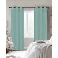 thumbnail image 2 of Linen Mint Green Blackout Curtains for Bedroom - 84 Inch Long Light Blocking 2 Panels Set, Modern Minimalist Pure Solid Color Thermal Insulated Living Room Drapes Grommet Window Curtains 52"x84", 2 of 8