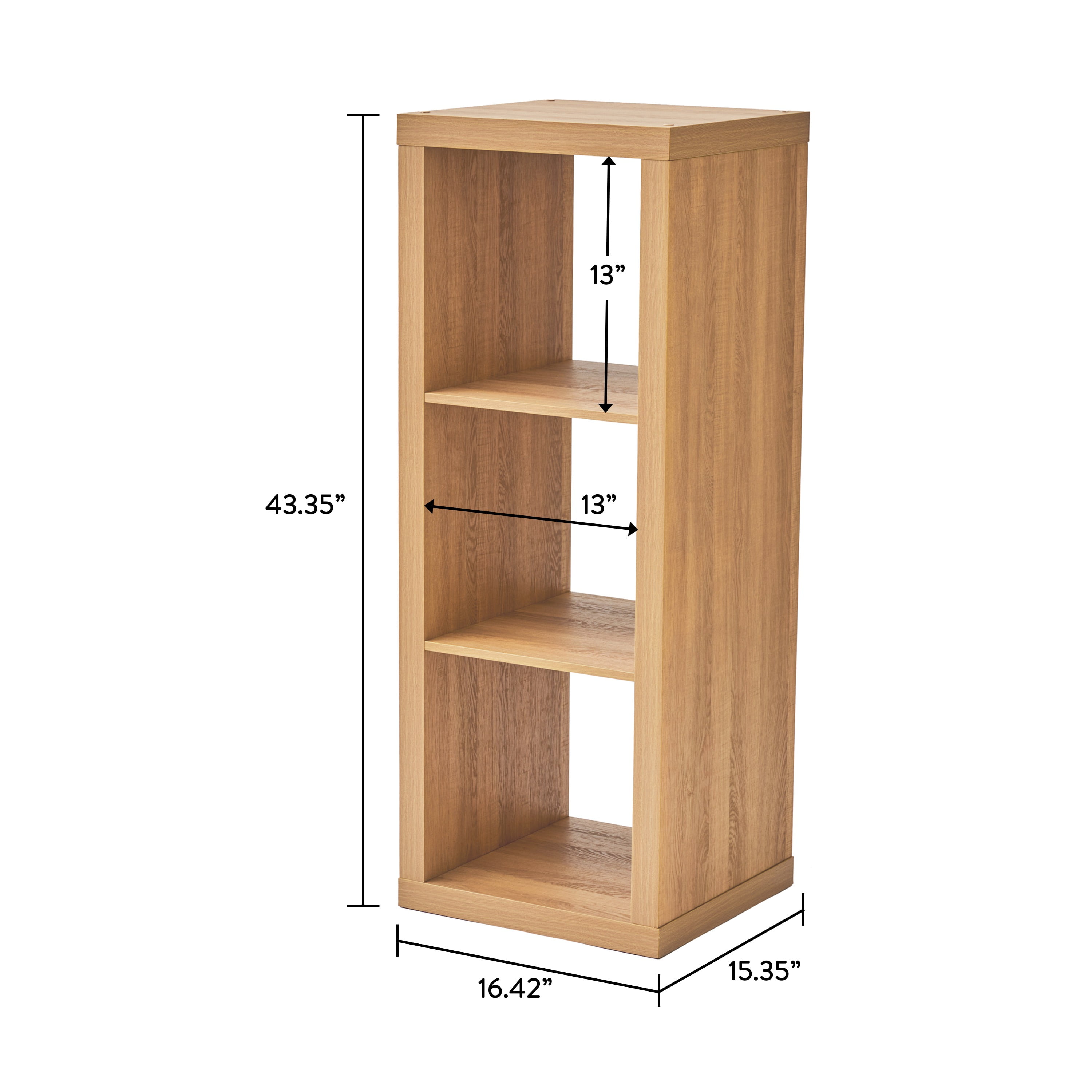 Better Homes & Gardens 3 Cube Storage Organizer, Light Honey