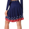 thumbnail image 2 of Sholeno Women's Latin Dance Skirt Elastic Waistband Irregular Pleated Mini Skirt Ballroom Dancewear Navy Blue L, 2 of 7