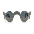 thumbnail image 3 of Rad Offbeat Thick Plastic Wave Shape Runway Fashion Sunglasses Grey, 3 of 8