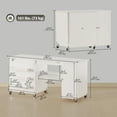 thumbnail image 3 of HOMCOM Folding Sewing Table with Drop Leaf, Rolling Craft Table, White, 3 of 10