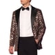 thumbnail image 4 of BLAZERS DE HOMBRE INSPIRE CHIC Con Solapa Pico, Un Botón, Brillo, Argyle y Lentejuelas en Champagne, 4 of 5