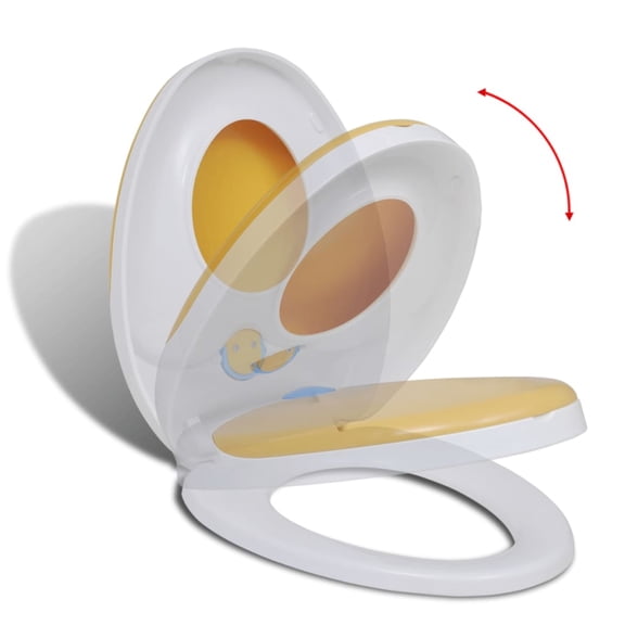Casafoyer White & Yellow Soft-close Toilet Seat Adults/Children