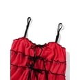 thumbnail image 5 of Women Sling Dress, Spaghetti Straps Lacing Pleated See-through Summer Mini Dress for Club Party, 5 of 10