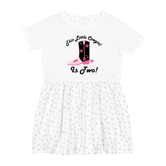 Inktastic 2nd Birthday Little Cowgirl 2 Year Old Girls Toddler Dress