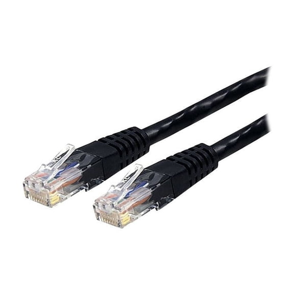 StarTech 100ft CAT6 Ethernet Cable - Black CAT 6 Gigabit Ethernet Wire -250Mhz 100W PoE RJ45 UTP Molded Network Patch Cord with Strain Relief (C6PATCH100BK)