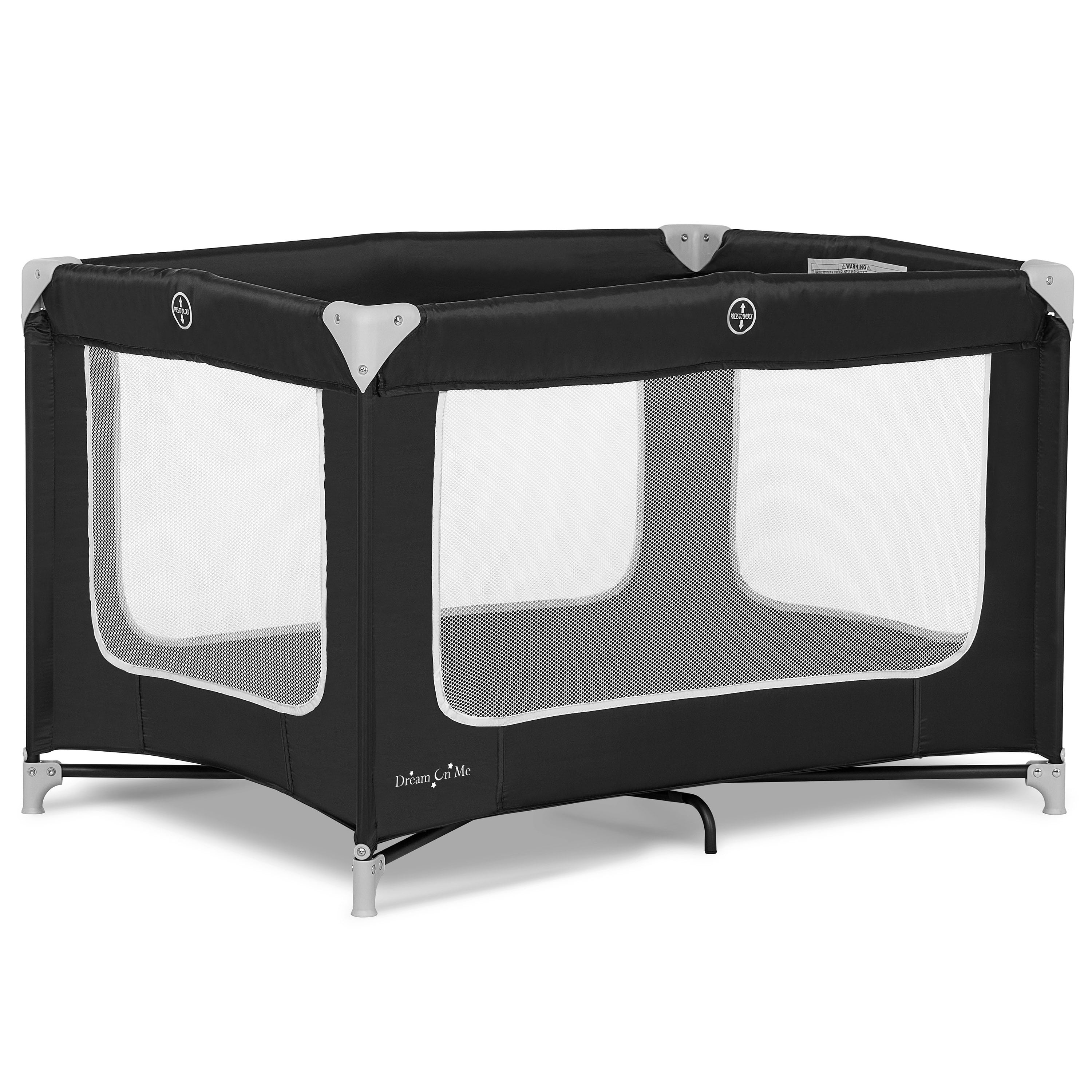 Dream On Me Zodiak Portable Playard with Carry Bag & Shoulder Strap, Black