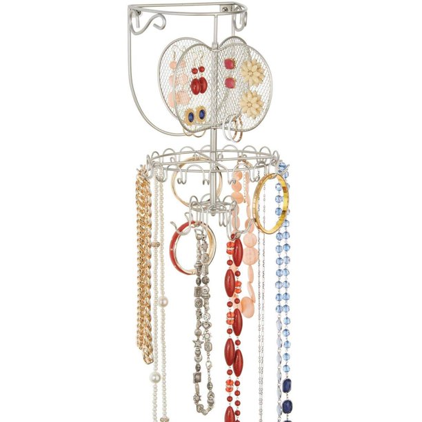 Classico Spinning Fashion Jewelry Organizer Wall Mount, Satin