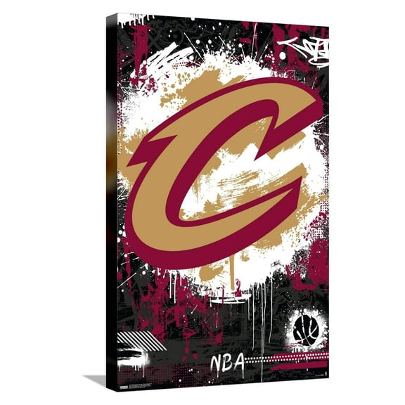 NBA Cleveland Cavaliers - Maximalist Logo 23 Canvas Wall Poster, 14.725" x 22.375"