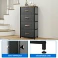 thumbnail image 6 of Dextrus Chest 4 Drawers Bedside Dresser Furniture Organizer for Bedroom Office, Dark Gray, 6 of 6