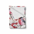 thumbnail image 2 of Nature Soft Flannel Fleece Throw Blanket, Bullfinches Birds on Branches Blueberries Dramatic Spring Watercolor Design, Cozy Plush for Indoor and Outdoor Use, 50" x 70", Grey Grey Red, by Ambesonne, 2 of 6