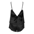 thumbnail image 7 of XIAOCHA Women Satin Cami Set Ruffle Hem Shorts Sleeveless Nightwear Two Piece, 7 of 7