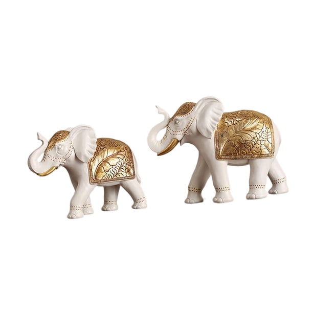 Colección de obras de arte de estatuillas y estatuas de elefantes creativos, esculturas decorativas de animales Pareja