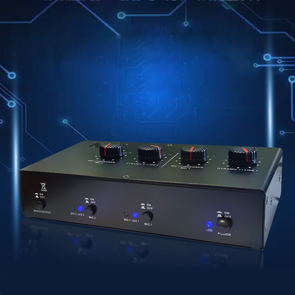 Double Channel Microphone Preamp for Dynamic and Condenser Mics with 50dB