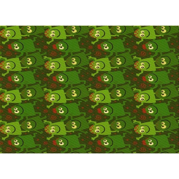 Ahgly Company Machine Washable Indoor Rectangle Transitional Dark Forest Green Area Rugs, 2' x 5'