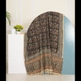 thumbnail image 3 of Hand Loom Hand Block Printed Bed Runner Boho Cotton Fringed Blanket Beach Throw, Indian Handmade Soft Cotton Throws Blankets, Gift for her, 3 of 4