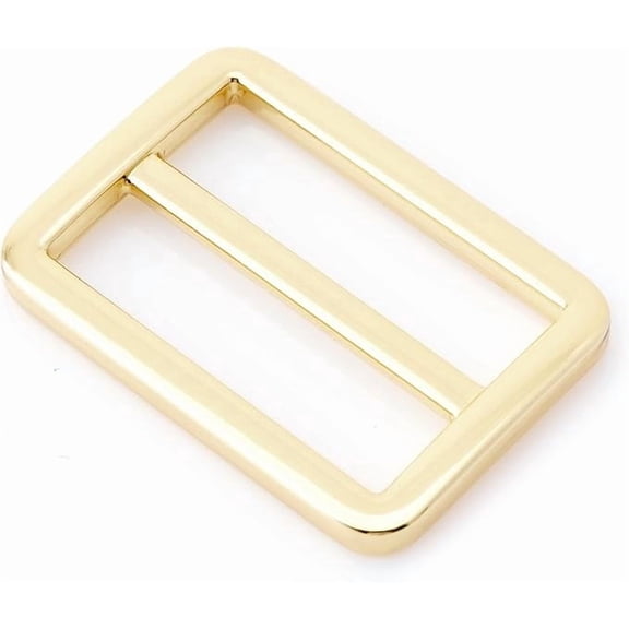 CRAFTME STUDIO 1-1/2 Inch Flat Metal Slide Buckle Triglide Strap Keeper Leathercraft Bag and Belt Adjuster Sliders, 6 Pack (Gold) VTSL