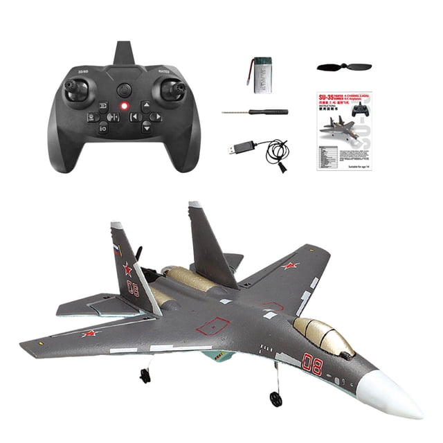 Avión de 6 ejes con Control remoto, avión profesional de 4 canales con mantenimiento de altitud - Avión teledirigido avanzado con control remoto y 1 batería con luz
