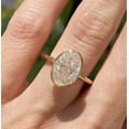 thumbnail image 3 of Bezel Engagement Ring 14k Yellow Gold Plated 3.20Ct Oval Cut Lab Created Diamond Women's Engagement Ring Silver, 3 of 3